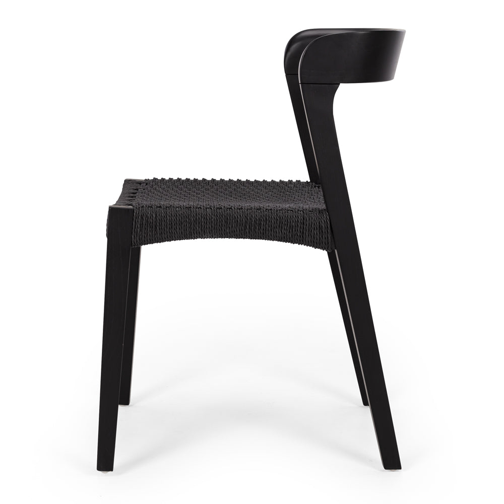 Haast Dining Chair Black Side On 