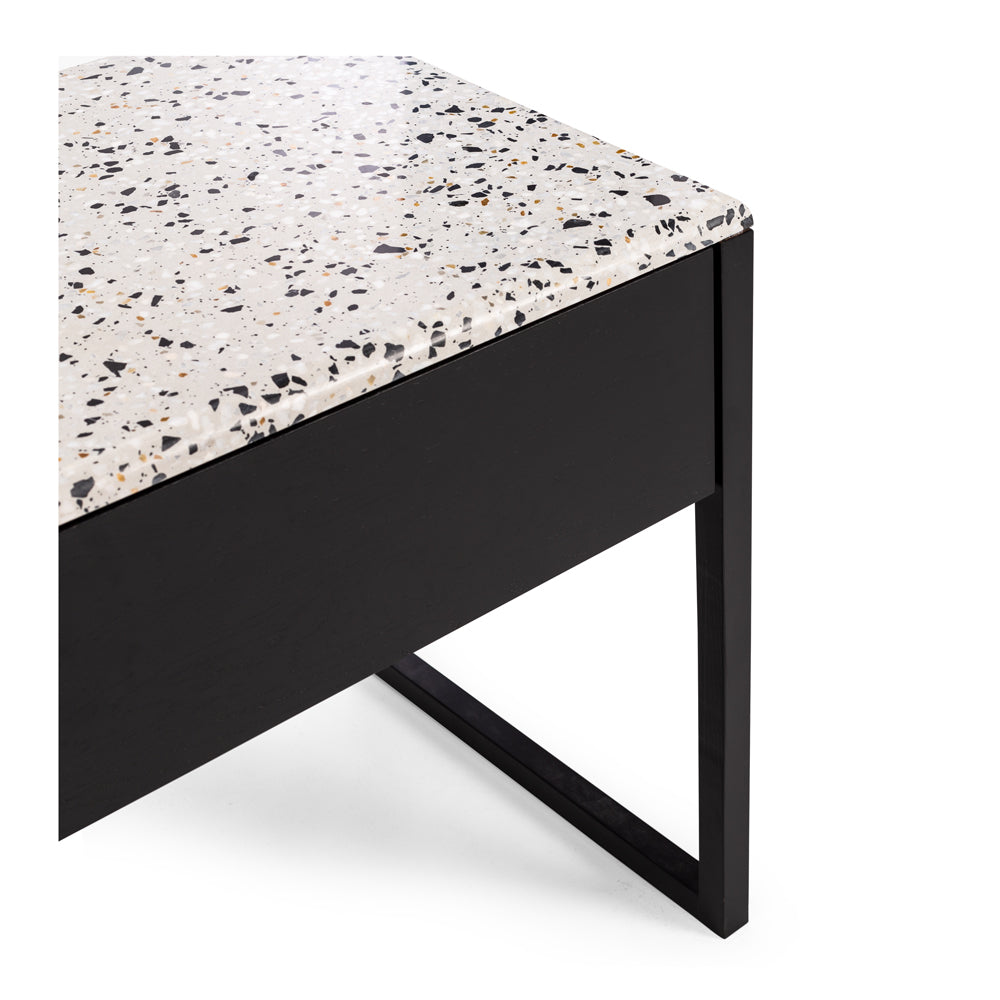 Avalon Bedside Cabinet with Terrazzo Top Showing
