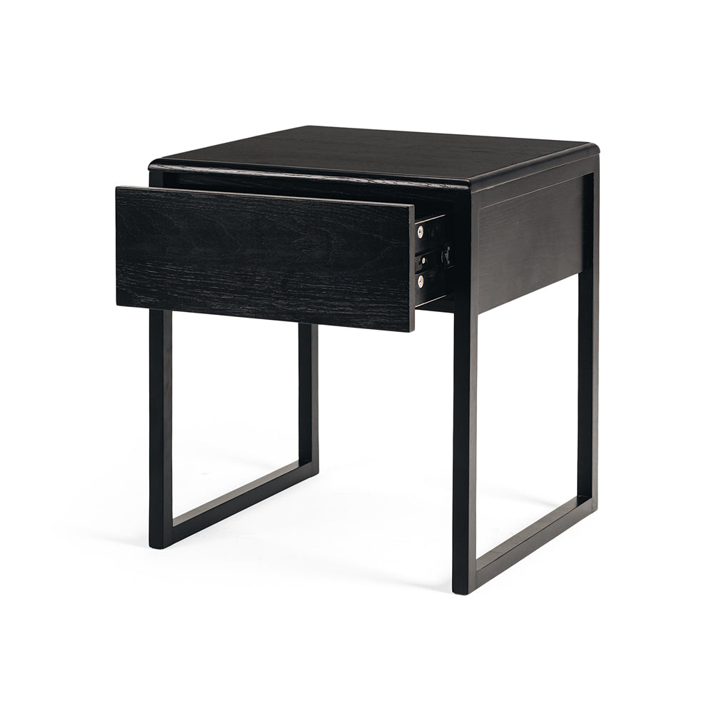 Avalon Bedside 1 drawer Black open Drawer