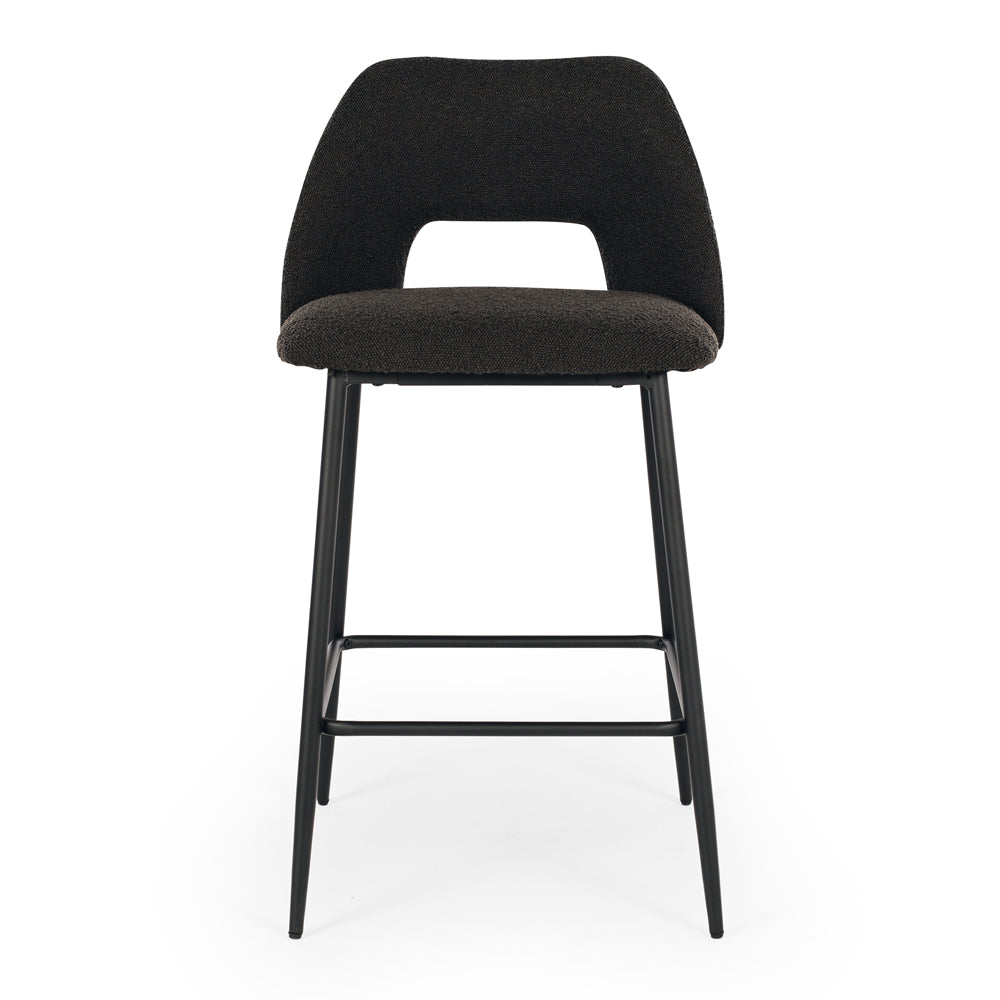 Cinderella Barstool Boucle Anthracite Front 