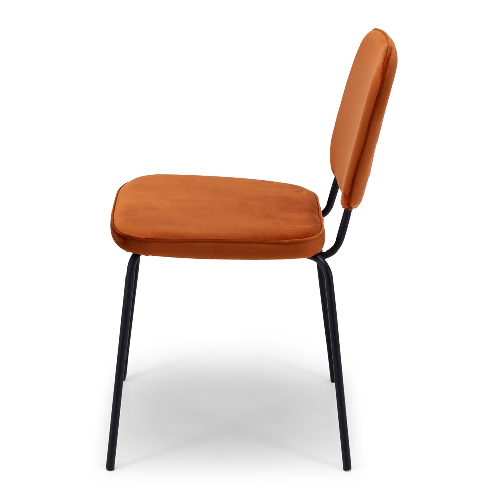 Clyde Dining Chair Orange Side 