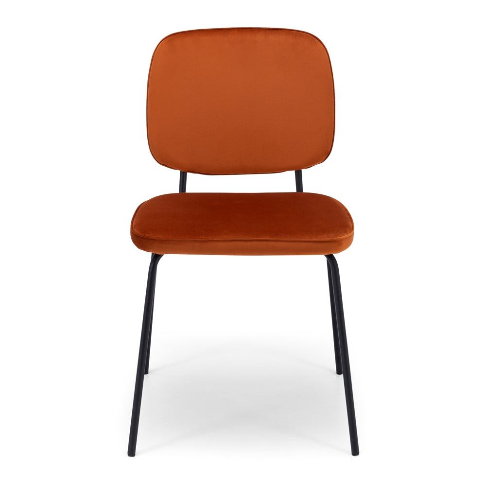 Clyde Dining Chair Orange Front 
