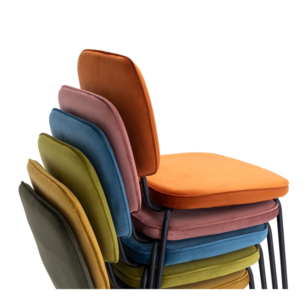 Clyde Dining Chair Orange Multi Coloured Stacked 