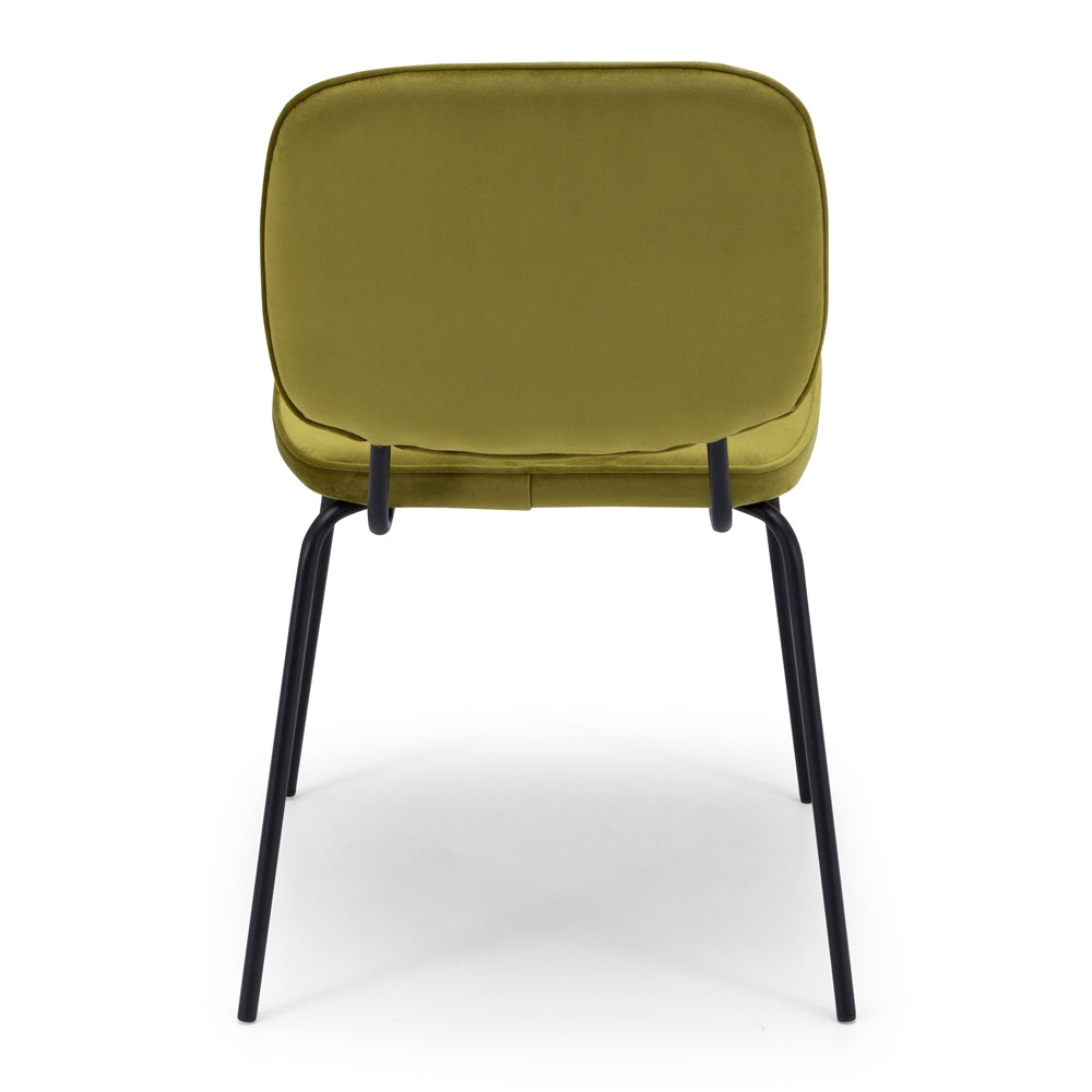Clyde Dining Chair Meadow Velvet Back View