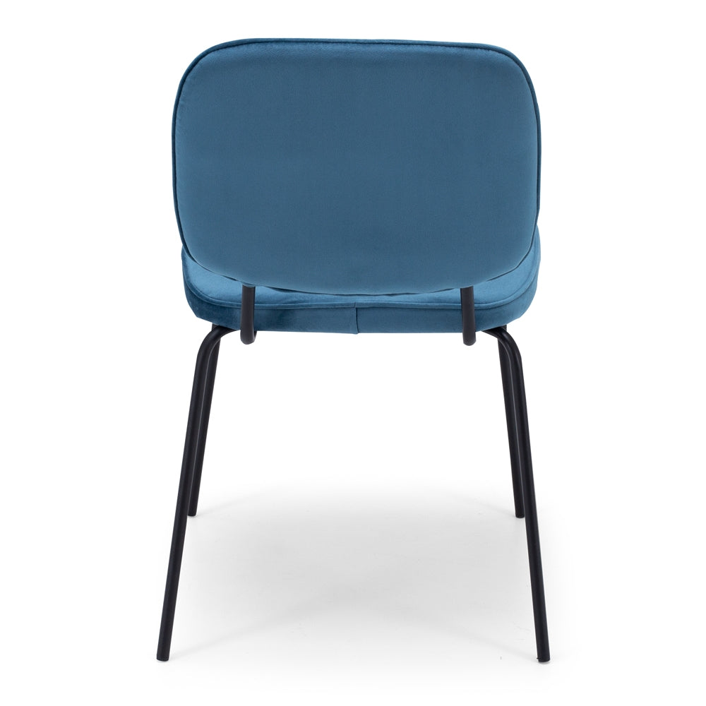 Clyde Dining Chair Ocean Velvet Back View 