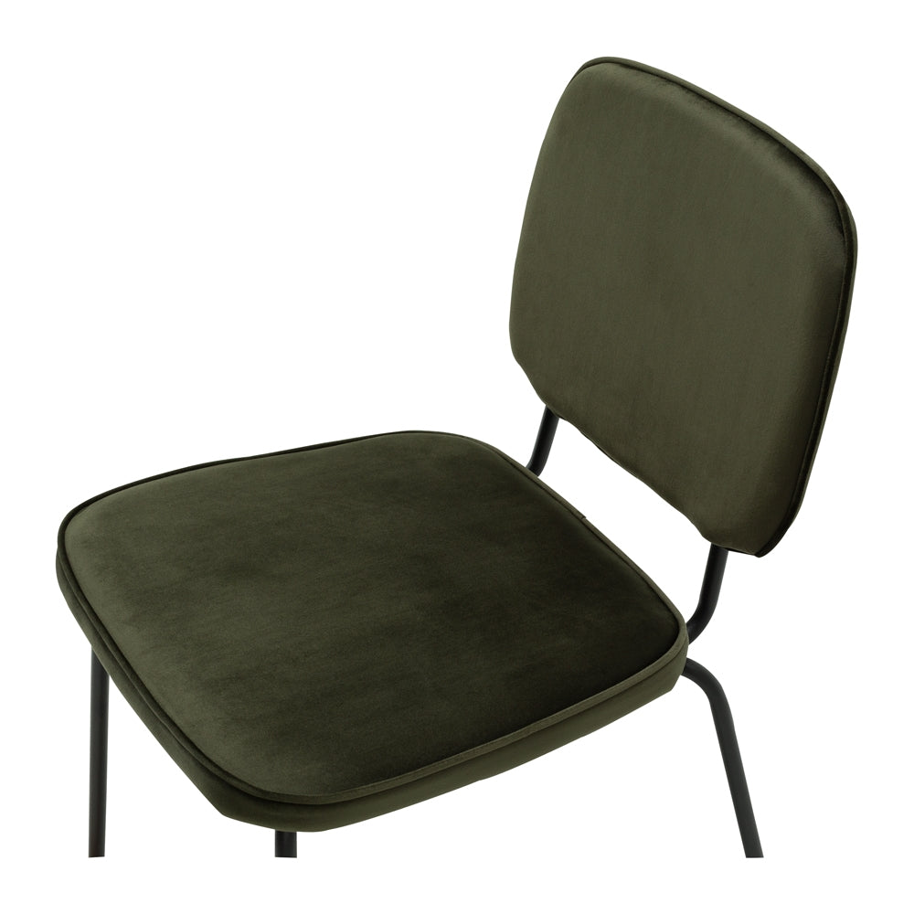 Clyde Dining Chair Olive Velvet Accent