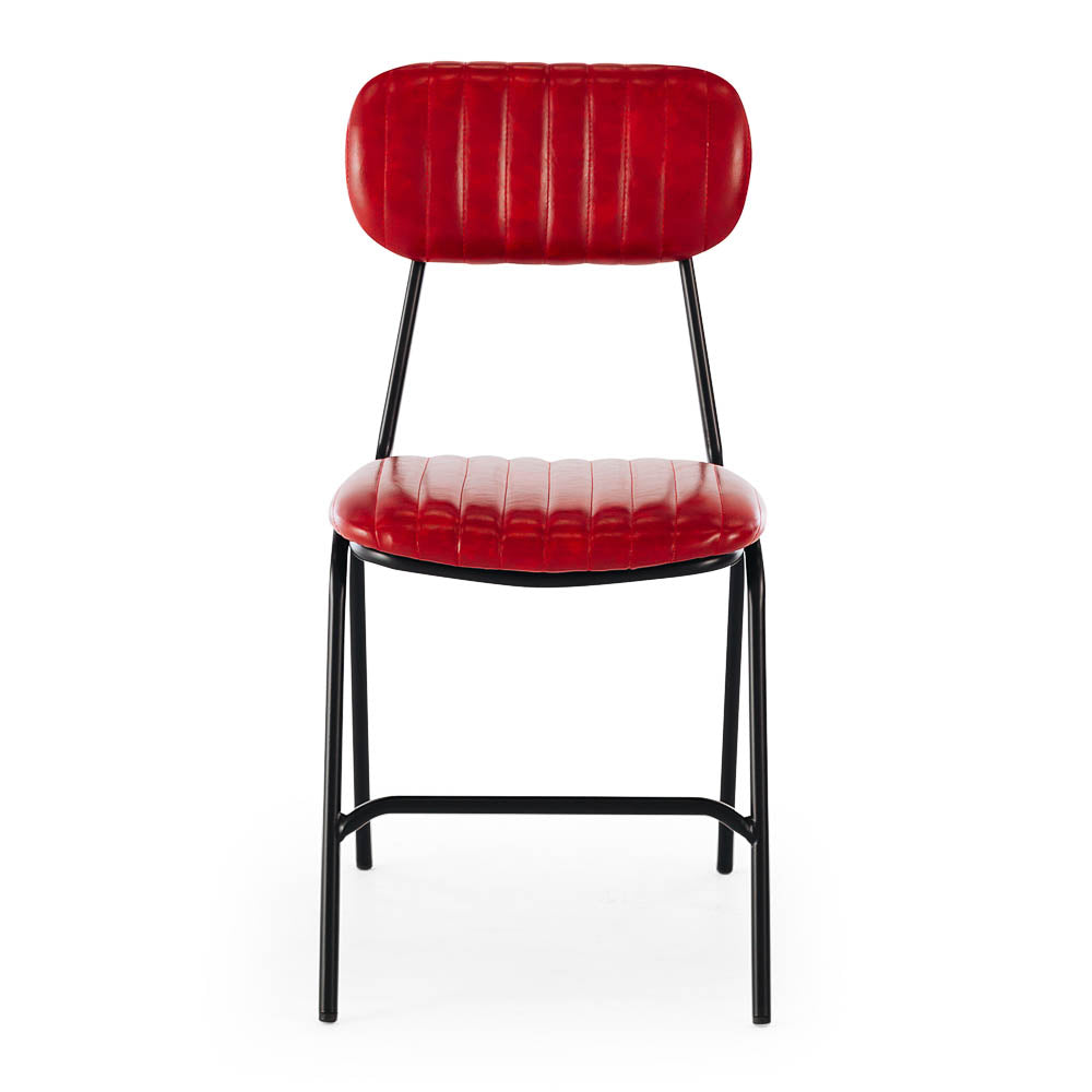 Datsun Chair Vintage Red PU Front 