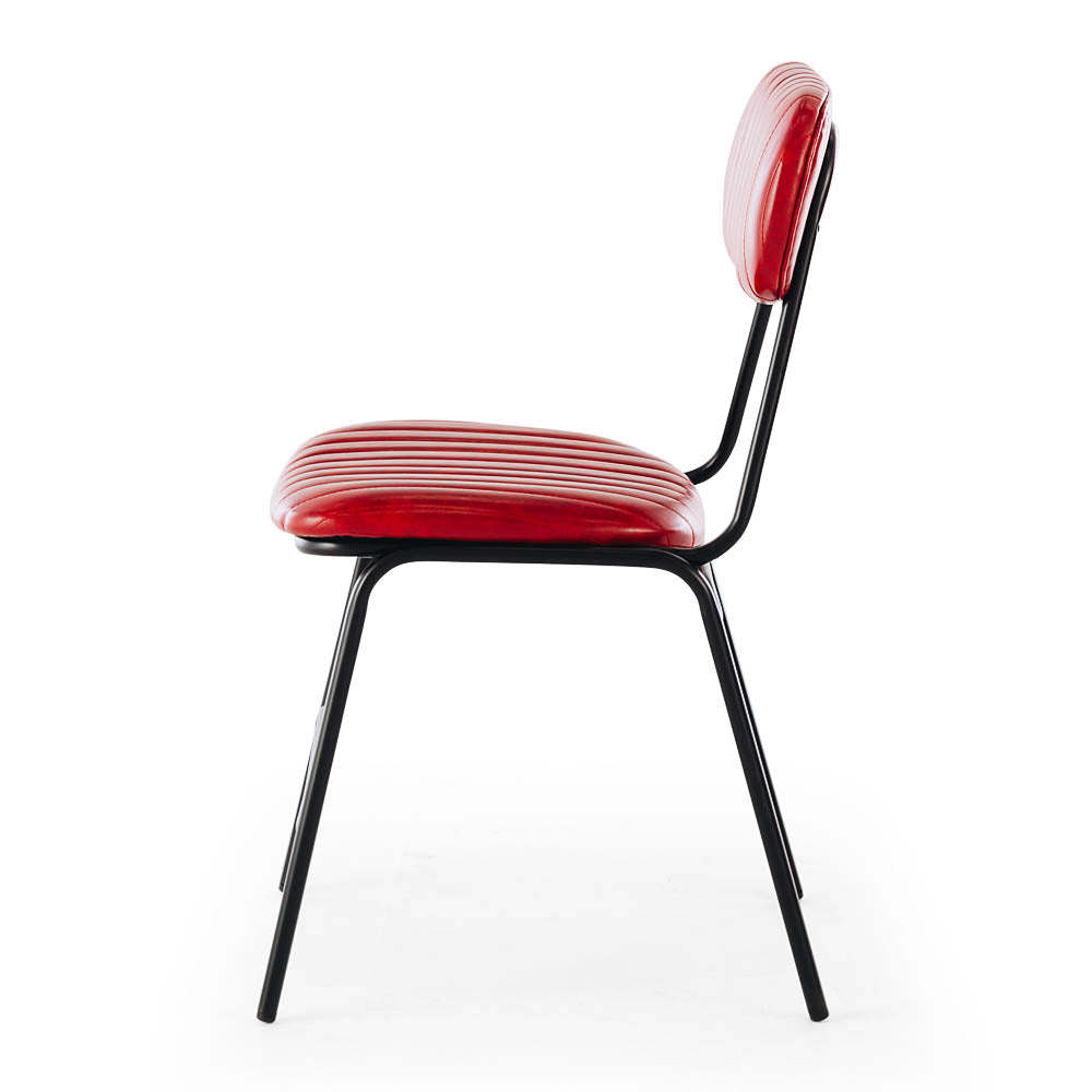 Datsun Chair Vintage Red PU Side 