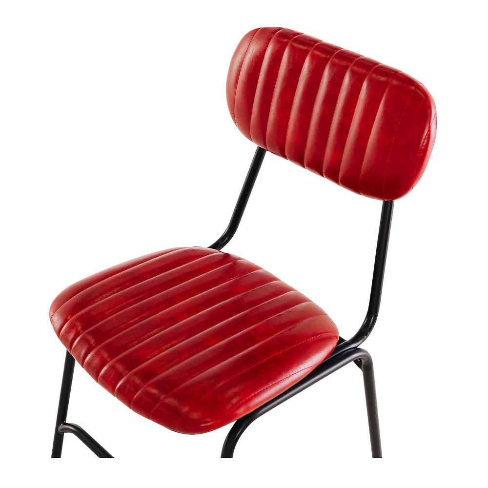 Datsun Chair Vintage Red PU Accent 