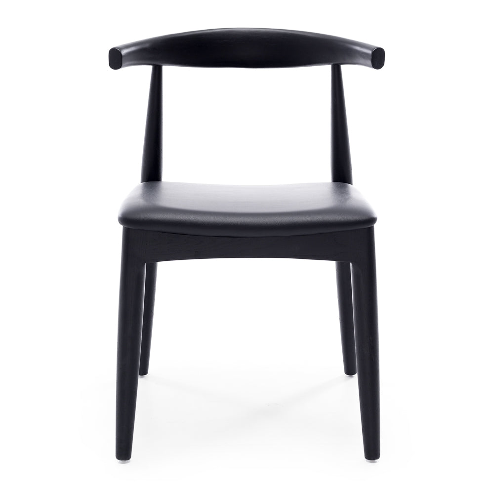 Elbow Dining Chair Black Front