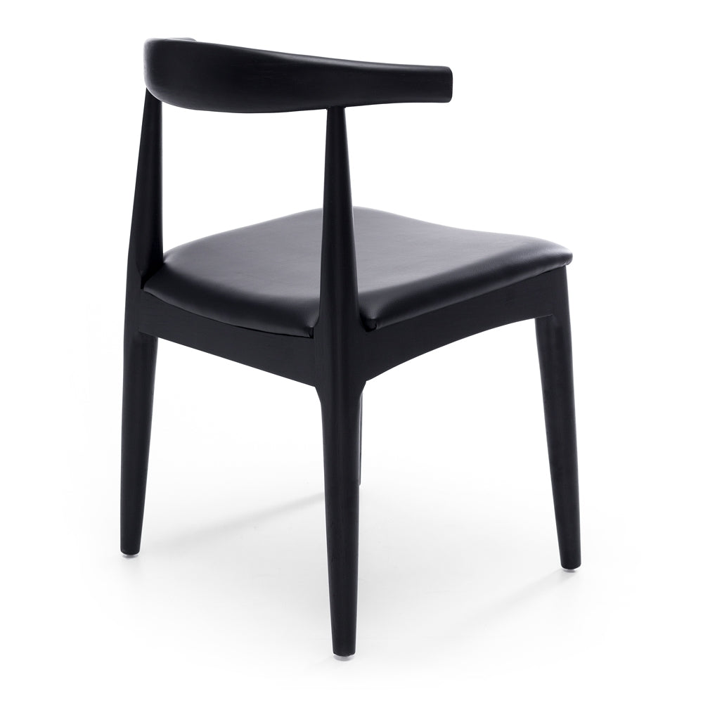 Elbow Dining Chair Black Back Profile