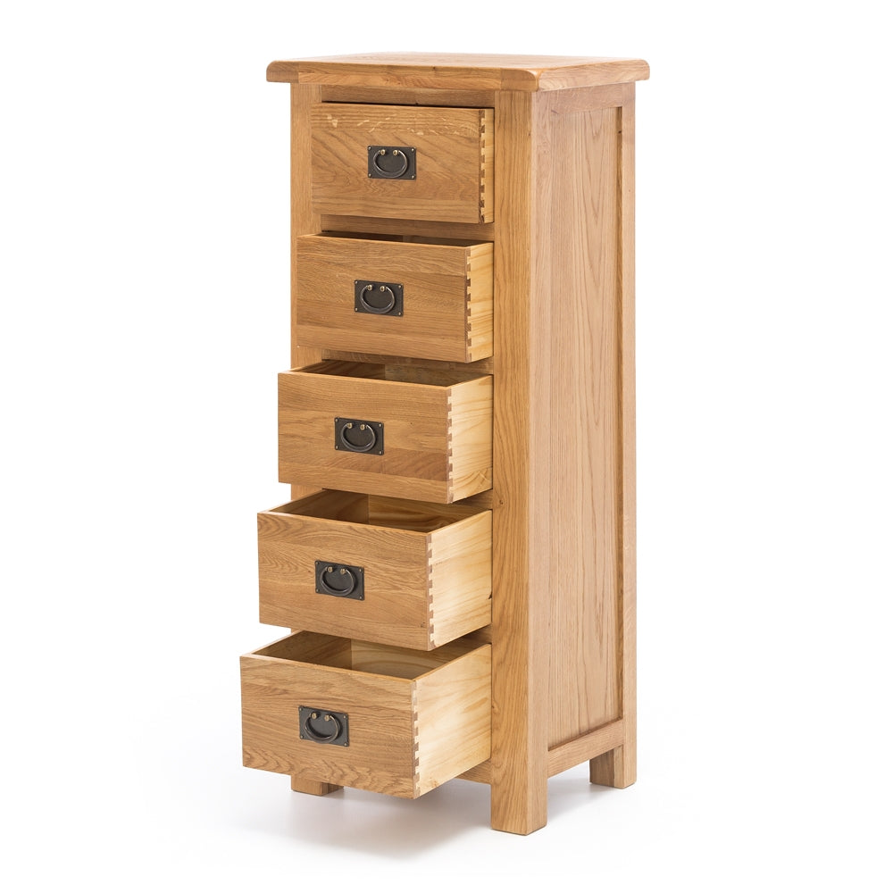 Salisbury Tallboy 5 drawer Open Drawer