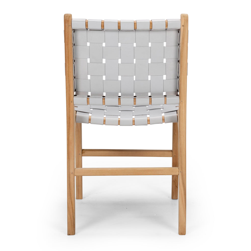 Indo Woven Dining Chair Duck Egg Back 