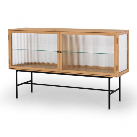 Kobe Sideboard (Natural Oak) Fluted Glass