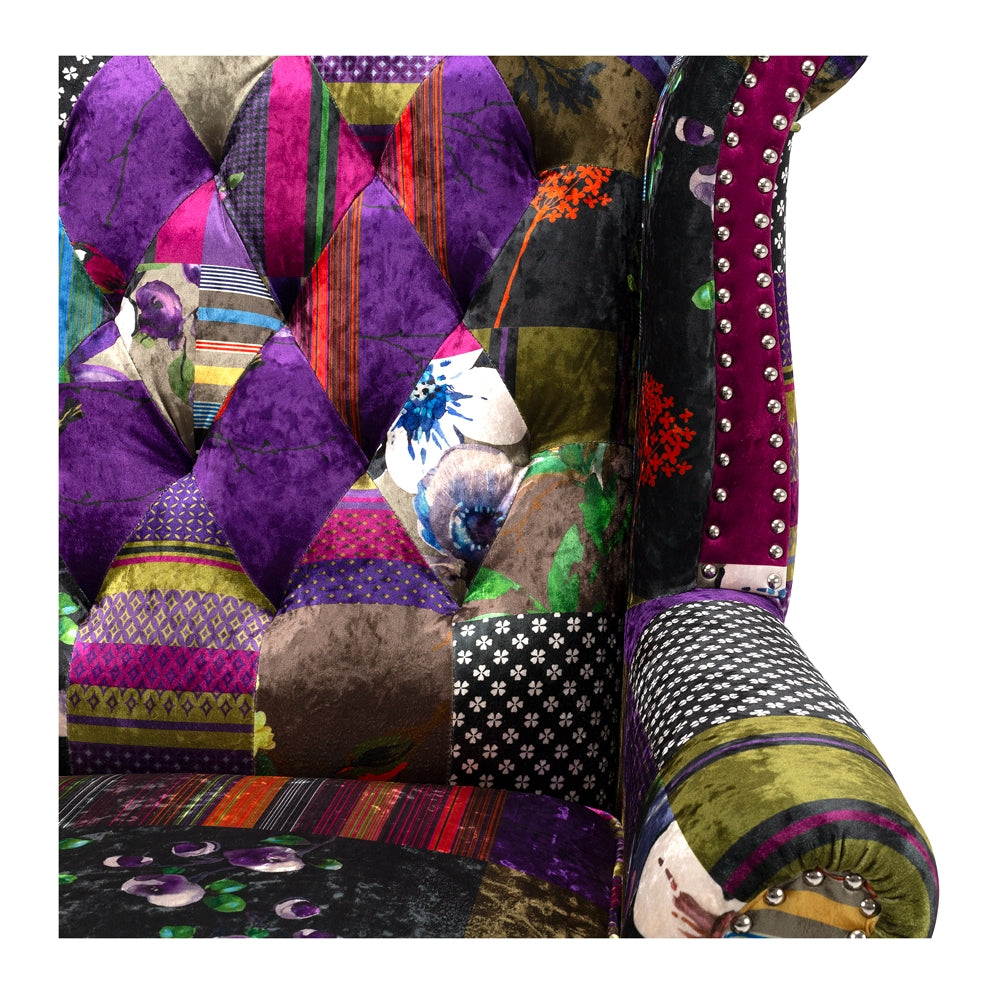 Patchwork Wingback Close Up 
