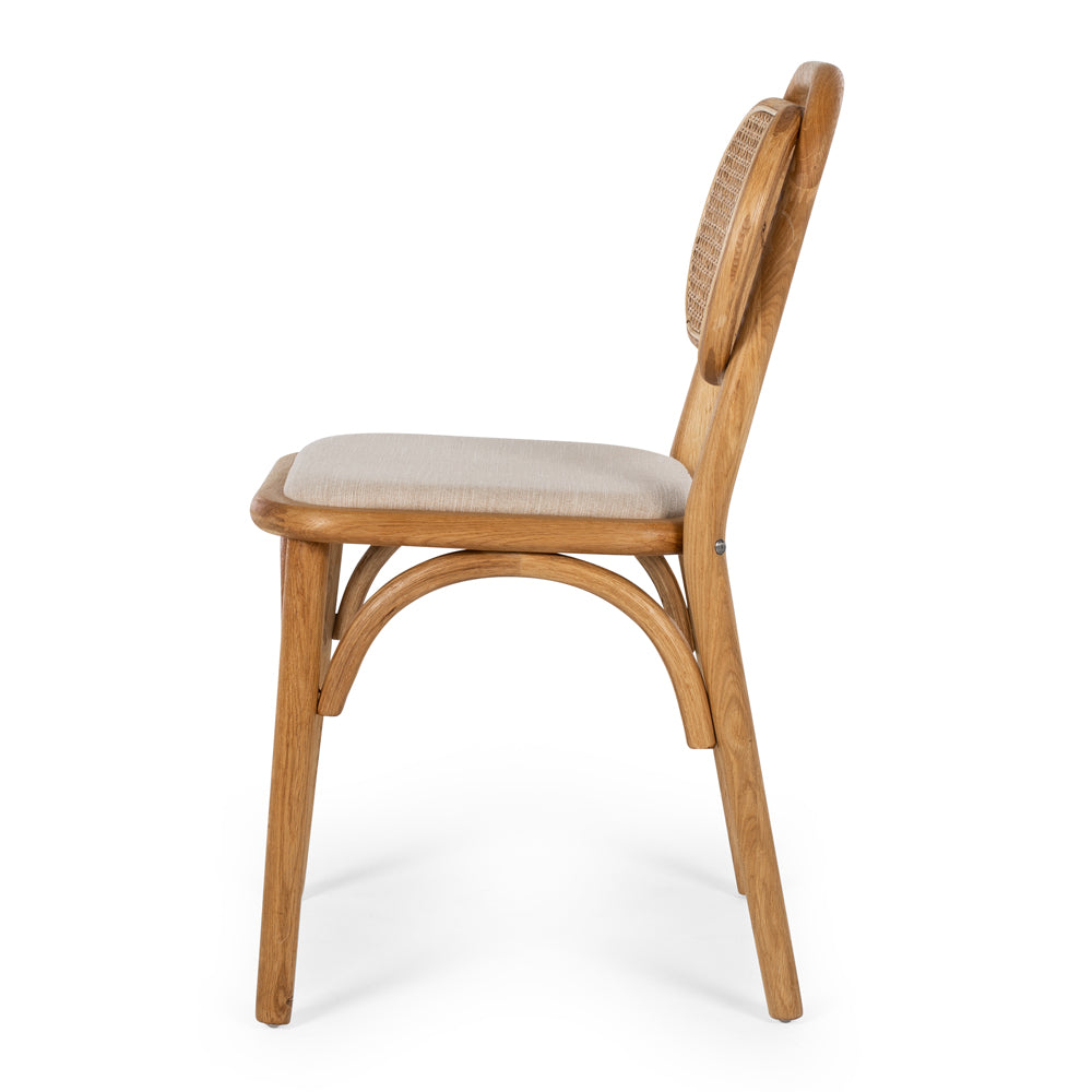 Mina Dining Chair Natural Side On 
