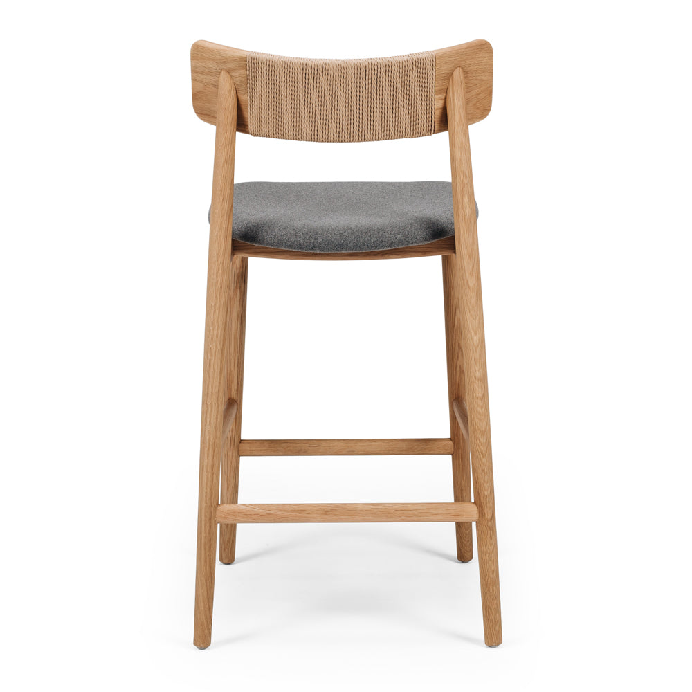 Niles Highback Barstool Natural Fabric Seat Back