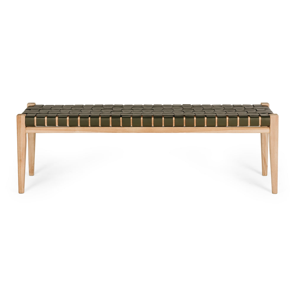 Indo Woven Bench 150 Olive