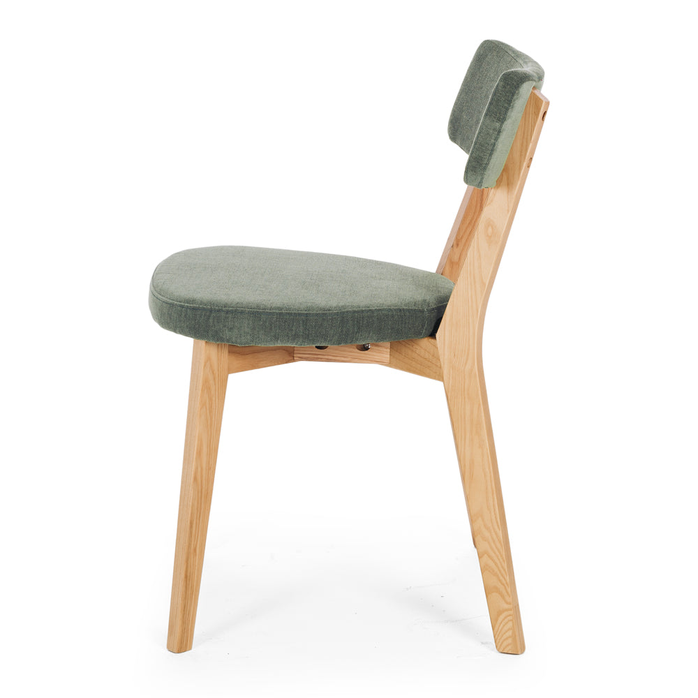 Prego Dining Chair Spruce Green  Side On 