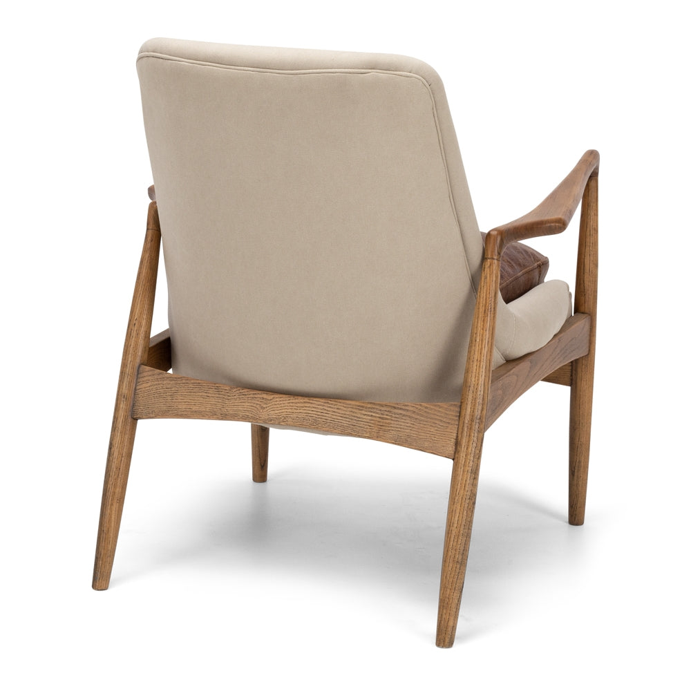 Steiner Armchair Canvas Cement Back Angle