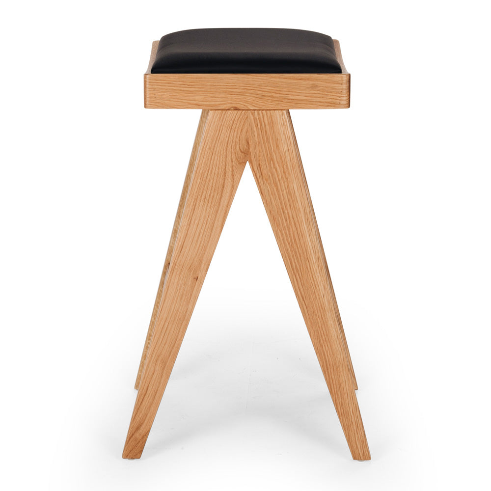 Palma Barstool Natural with PU Seat Side