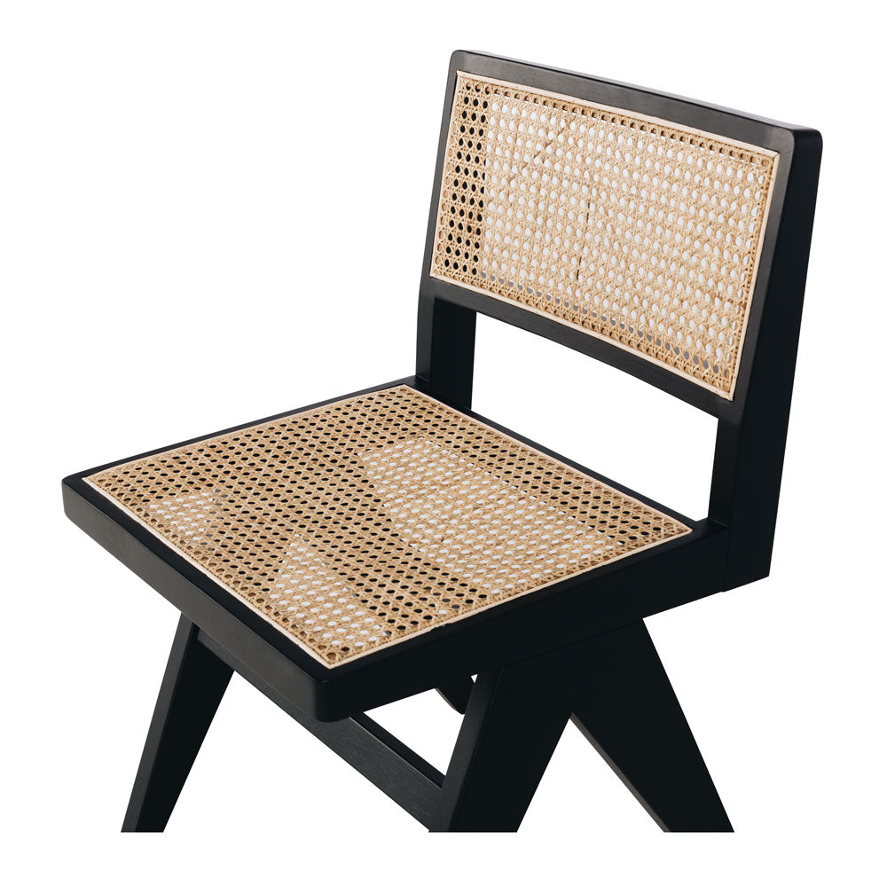 Palma Dining Chair Black Rattan Seat Accent 