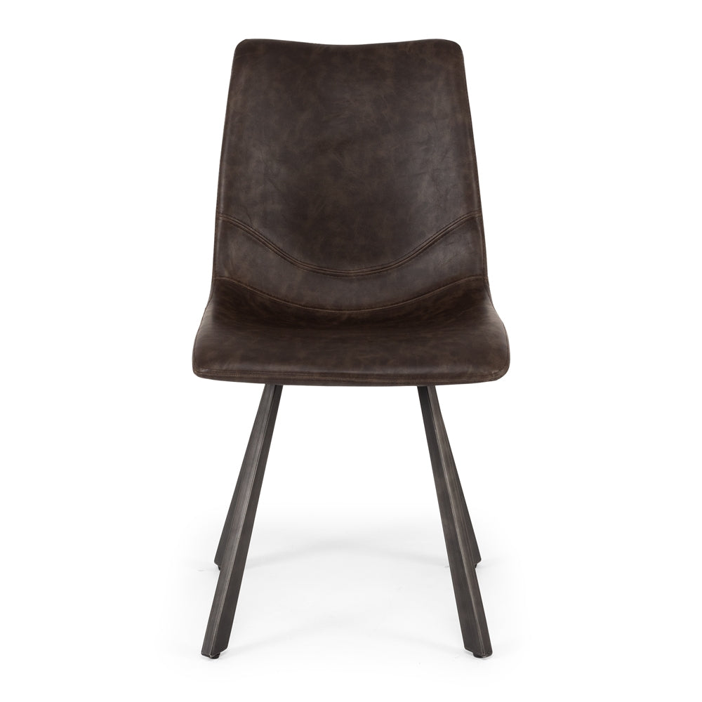 Rustic Dining Chair Dark Brown Front 