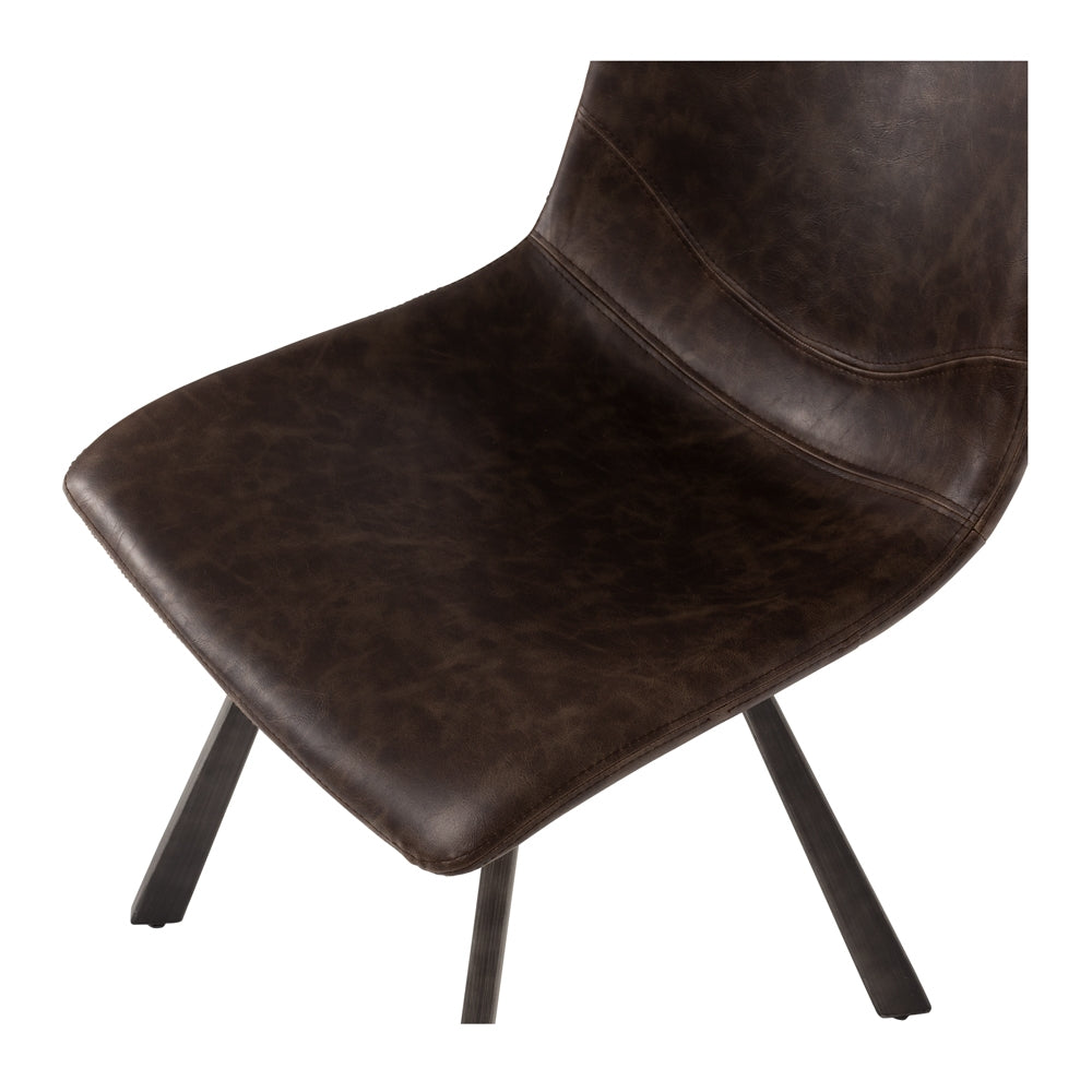 Rustic Dining Chair Dark Brown Accent 