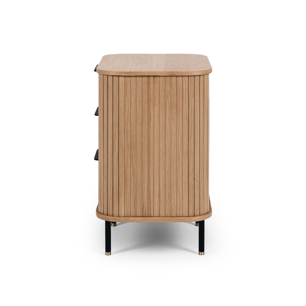 Anders 3 drawer bedside natural Oak Side 