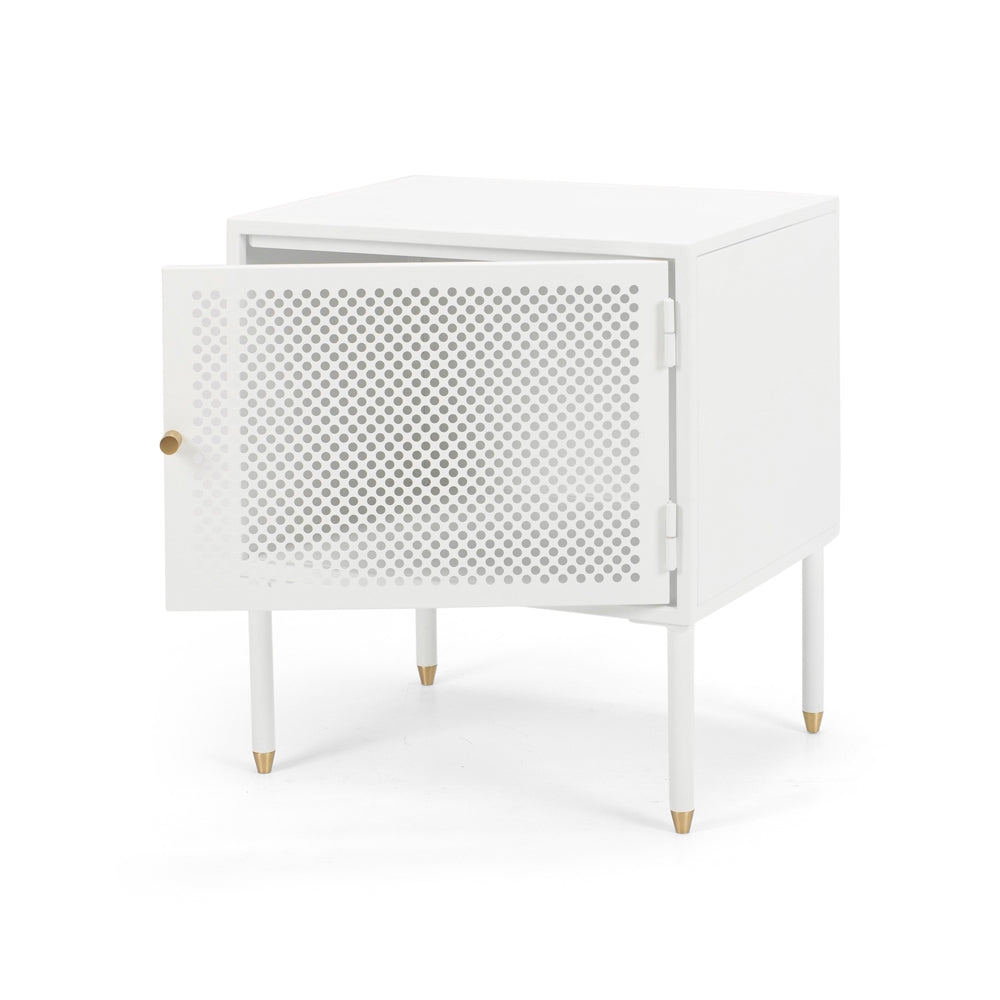 Dawn Bedside (White) left opening door