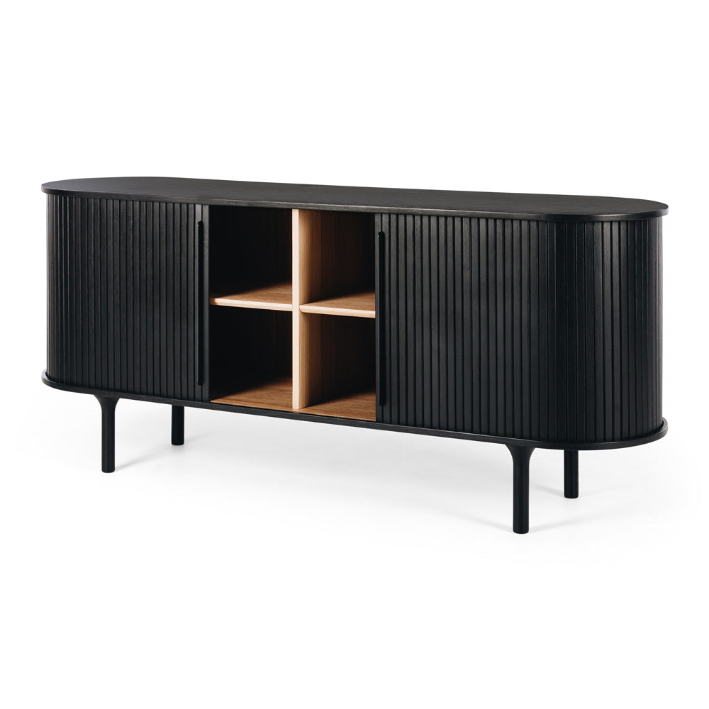 Palliser Sideboard Black Doors Open 