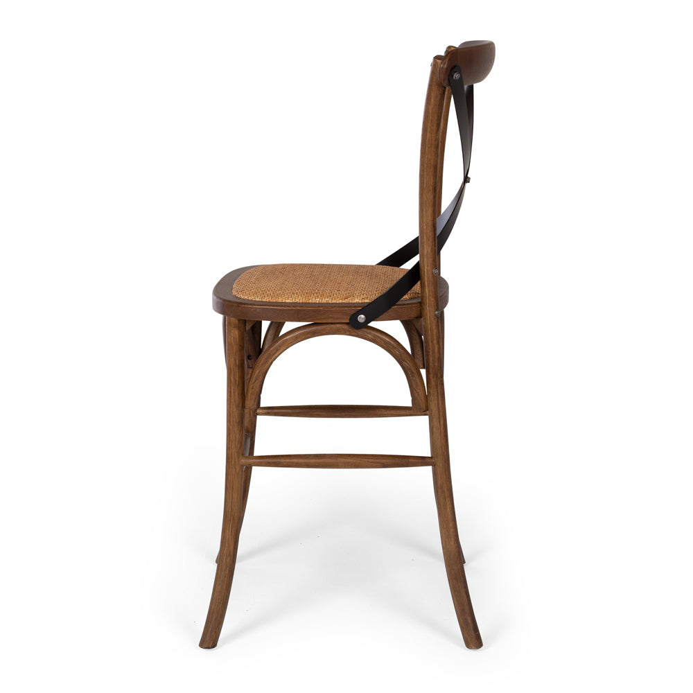 Villa Cross Barstool Deep Oak Side