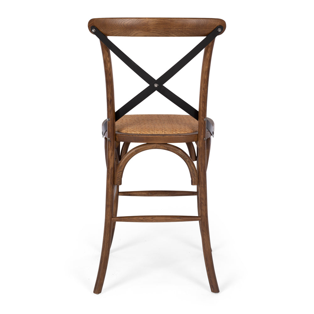 Villa Cross Barstool Deep Oak Back