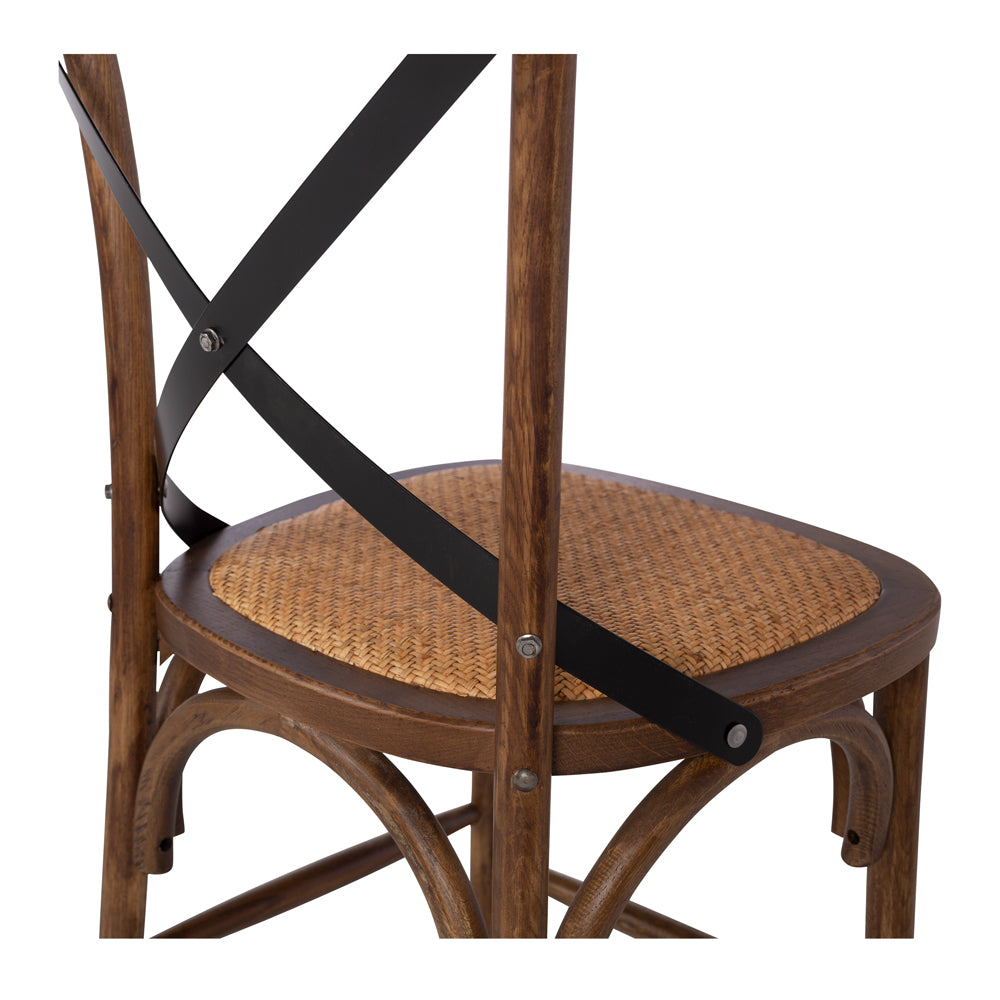 Villa Cross Barstool Deep Oak Close Up