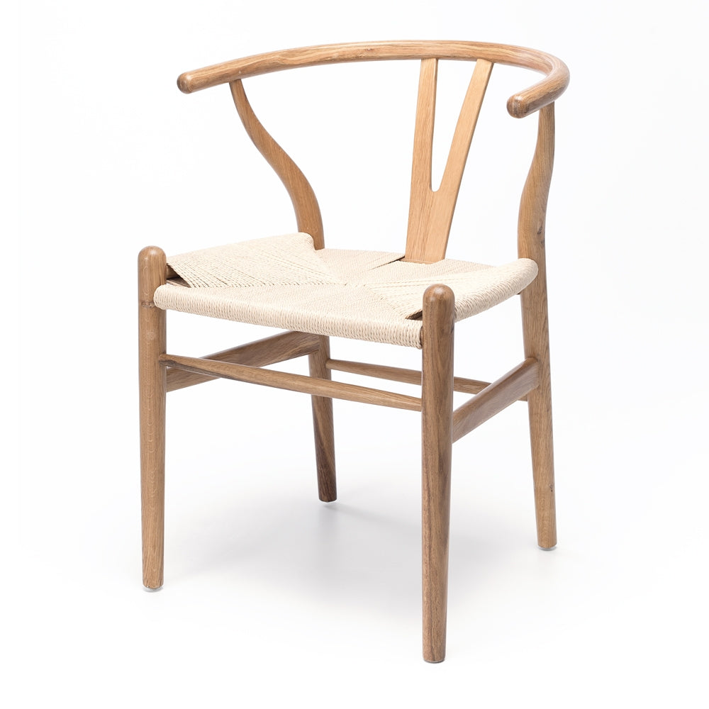 Wishbone Dining Chair Natural with Natural Rope
