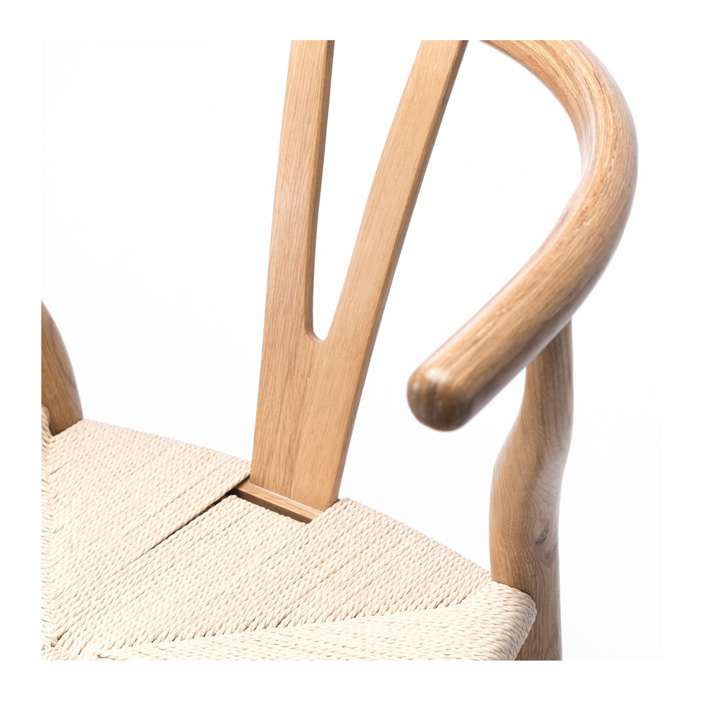 Wishbone Dining Chair Natural with Natural Rope Close Up